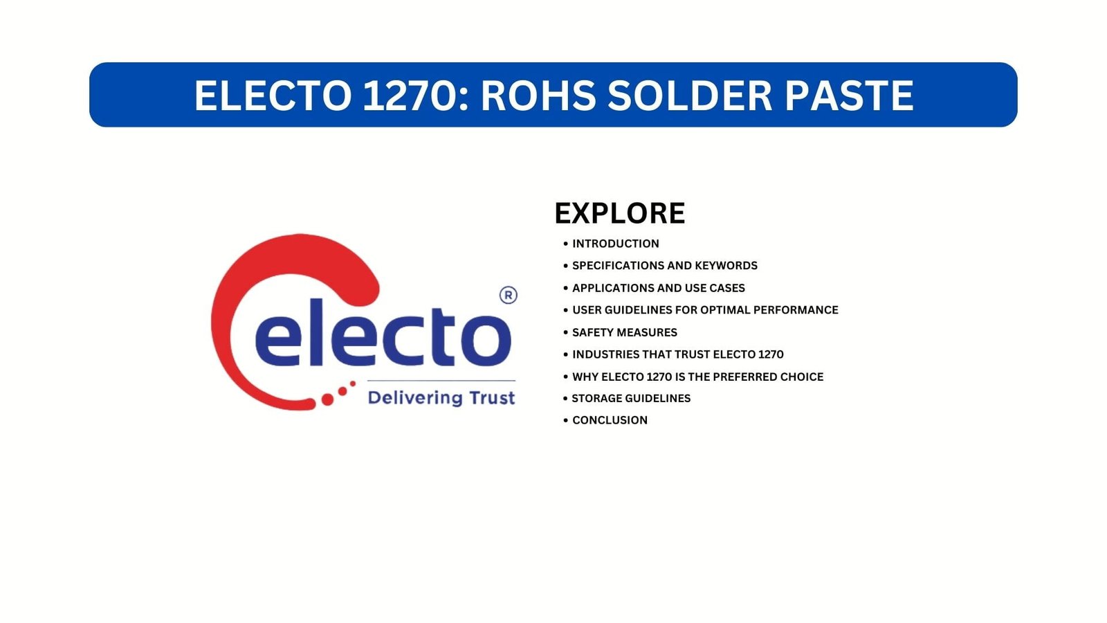 Electo 1270: The RoHS-Compliant Solution for Flawless and Environmentally Responsible Soldering